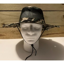 Camo Foldable Breathable Bucket Hat w/ Adjustable Chin Strap