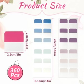 360 Pcs Book Tabs, Writable Sticky Tabs Colorful Page Markers Tabs Repositionable Index Tabs Medium Annotation Tabs for Notebooks Binders File Classification (Style B)