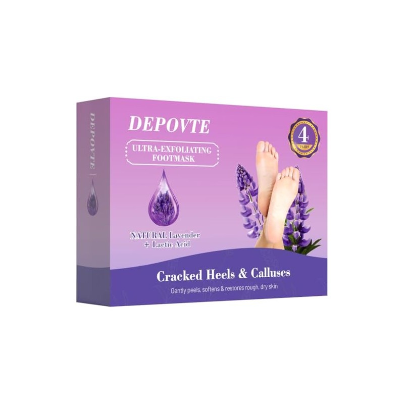 Oerbios Foot peel Mask, 4 Pair Lavender