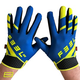 F33L SR3 Diamond Sim Racing Gloves - Blue/Yellow (Medium)