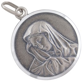 AFP AS-506 Madonna Saint Mary Amulet Pendant 925 Sterling Silver, Sterling Silver, No Gemstone