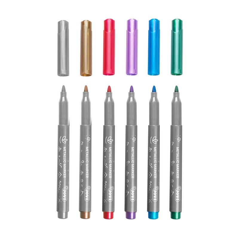 Jovi – eestuche, 6 Metallic Markers, Assorted Colours (1606 m)