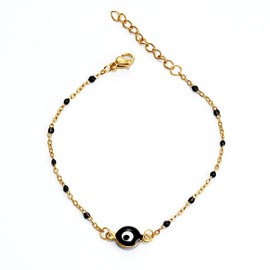 FineryGal Evil Eye Bracelet Femme Gold Beaded Chain Braclet Lucky Bracelet Women Black Jewlery for Women Bracelet En Or Pour Femme