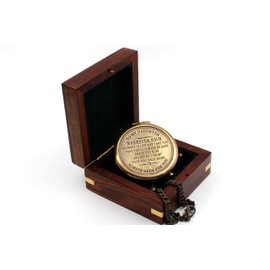 US HANDICRAFTS “ to My Daughter ” Graduation Day Gifts for Daughter Daughter Birthday Gifts Confirmation Gifts for Daughter Camping Compass Engraved with Gift Compass with Wooden case||| Bronze