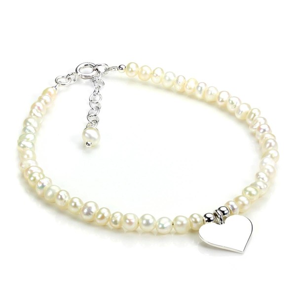 jewellerybox Sterling Silver & White Freshwater Pearl Adjustable Bracelet with