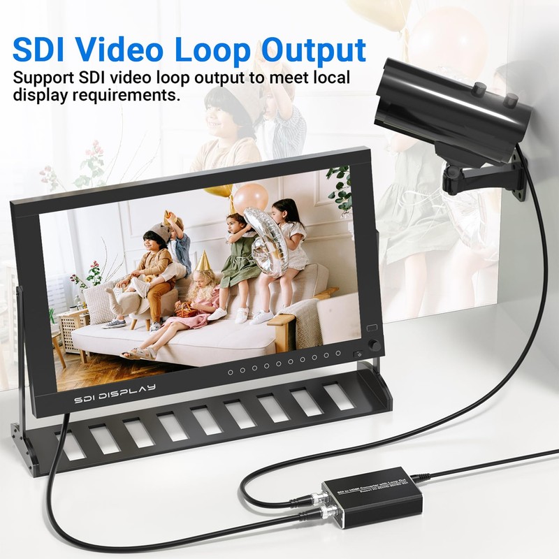 MISOTT SDI to HDMI Converter with SDI Loop-Out, 1080P SDI
