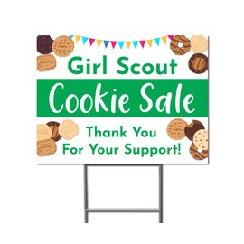 Girl Scout Cookie Sale - Yard Sign with Metal Stakes