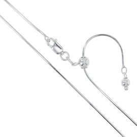 Sterling Silver Adjustable 8 Sided Magic Snake Chain 0.9mm Solid 925 Italy New Necklace 22"