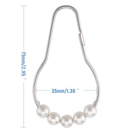 Amazer Shower Curtain Hooks, Stainless Steel Shower Curtain Rings and Hooks for Bathroom Shower Rods Curtains-Set of 12, White