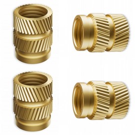 100pcs M3 Threaded Inserts - Knurled Nuts, M3x5.7 Brass Heat Set Insert for 3D Printing Components and Plastic Parts