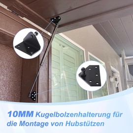 ARANA Universal 10mm Ball Bolt Mounting Brackets (Pack of 4, Black, Larger Version)