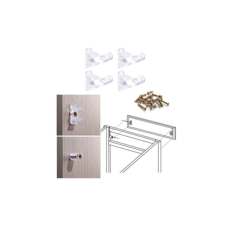 False Front Cabinet Clips, Hosrnovo 4 Pairs with Screws Reinforced
