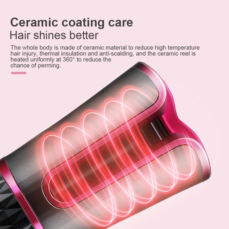 Cordless Auto Rotating Hair Curler USB Charging Hair Waver Curling