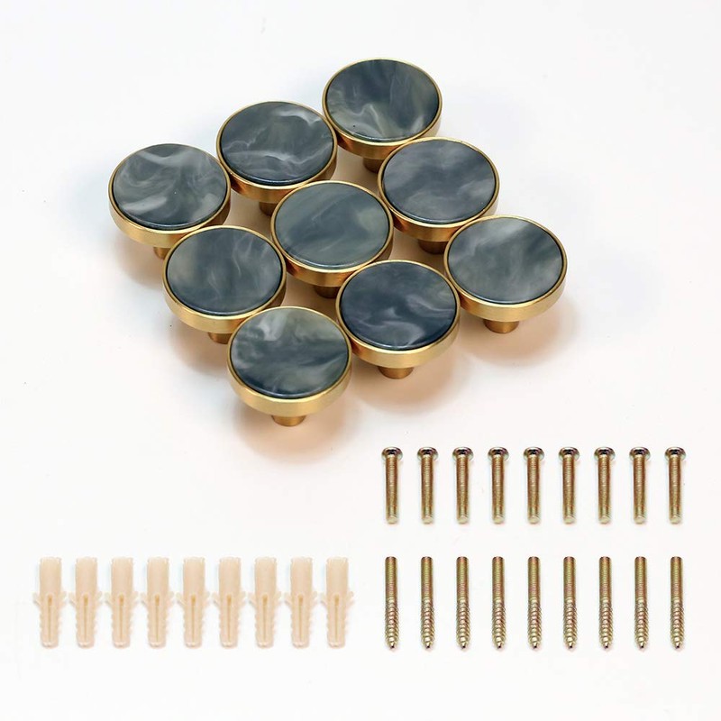 EVERGD 27mm Pure Copper Handle Shell Brass Gold Wardrobe Kitchen