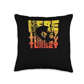 Pilgrim Costume Turkey Bacon Thanksgiving Decor Turkey Hunter Thanksgiving Hunting Season Throw Pillow, 16x16, Multicolor