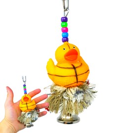 Bonka Bird Toys Sports Ducky Plucker (4" x 2") Small Bird, Chew Preen Cage Toy, Lories, Parrotlets, Budgies, and Similar Sized Birds (2534 Basketball)