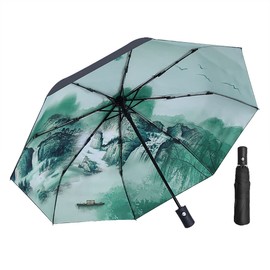 G-LIKE Parasol Umbrella Foldable Automatic - Outdoor Umbrella Automatic Windproof Waterproof Compact Sun Protection Rain Cover 8 Ribs Folding Umbrella for Men and Women, coloured