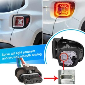 Micarun 5 Pin Rear Tail Lamp Rear Taillight Wiring Harness Connector Pigtail Plug Fit for Jeep Renegade 2015-2023 Replaced OE# 68406157AA