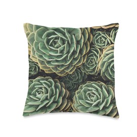 Natural Elements Design Beautiful Life Plant Green Cactus Throw Pillow, 16x16, Multicolor