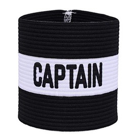 Milec Classic Captain's Armband for Soccer Training, Adults & Youths Elastic Arm Band Captain Armbands Team Sports Accessories - Black