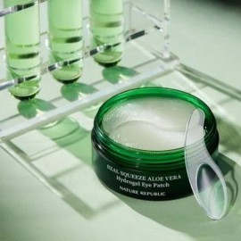 Nature Republic Wrinkle Improvement Aloe Gel Nature Republic Eye Patch 60 sheets 27-02-28 Real Squeeze Aloe Vera Hydrogel Eye Patch / 주름개선 알로에겔 네이처리퍼블릭 아이패치 60매27-02-28 리얼 스퀴즈 알로에베라 하이드로겔 아이 패치