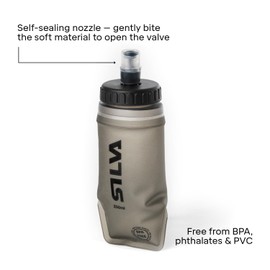 Silva Soft Flask 250ml for Running Vest - Running Flask with Self-Sealing Nozzle - Light Gray Shaded Made of TPU - Free from BPA, Phthalates and PVC - Soft Water Bottle for Vests