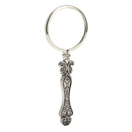 Handheld Magnifying Glass, Vintage Pattern Alloy Silver 3X Optical Lens Portable Retro Magnifier for Crafts