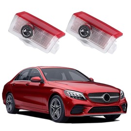 High Definition LED Projection Welcome Light，Logo Projector Puddle Lights，Compatible with A B C E M GL GLA GLC GLE GLS Class W205 W213 W166， Plug and Play (2PCS)