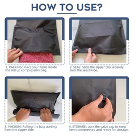 Roll-Up Compression Storage Bags for Travel – Pump-Free Reusable Clothing Organizers for Luggage