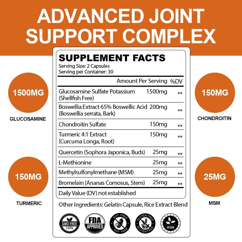 ZHPHK Glucosamine Chondroitin Turmeric MSM 2100mg Triple Strength Joint Support