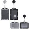 4 Pcs Bling Horizontal Vertical Badge Holder with Retractable Reel,
