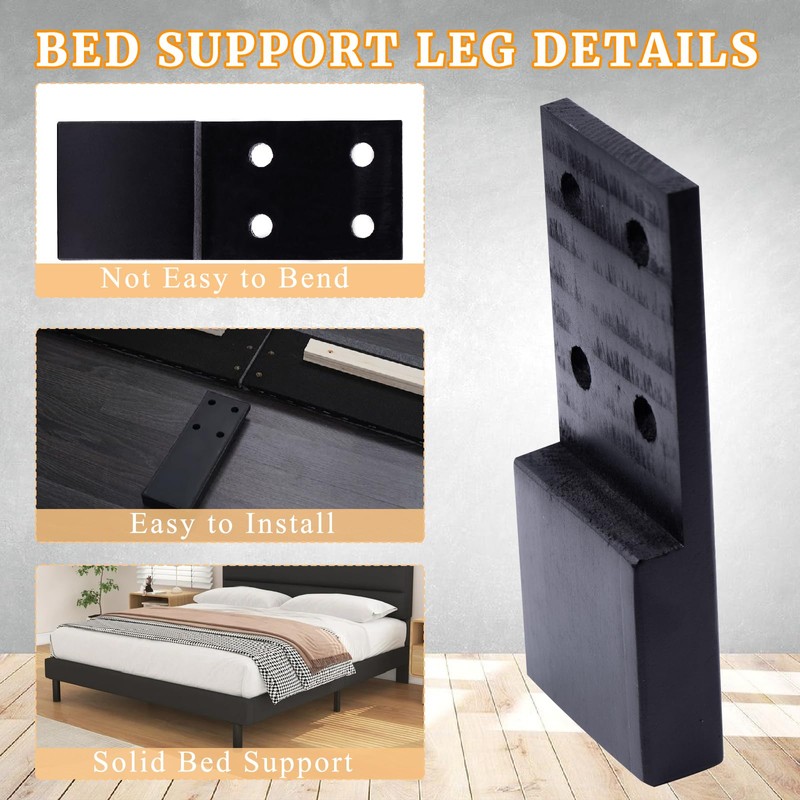 2 Pcs Bed Frame Legs Replacement Parts Bed Feet Furniture