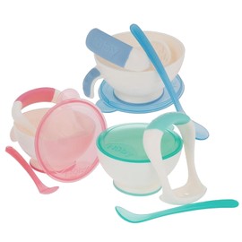 Nuby 0048526054350 conjunto de alimentación de niño, conjuntos de alimentación de niño colores surtidos, Los colores pueden variar, Una talla, Una talla