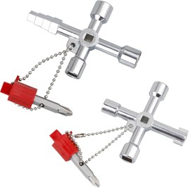 2 Pieces Universal 4-Way Control Cabinet Keys for Various Uses