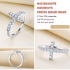 DAYBYDAY Moissanite Cross Rings for Women 925 Sterling Silver Simulatd