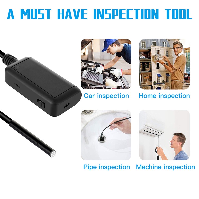 F220 5.5mm Industrial Endoscope WiFi Borescope Inspection Camera Built-in 6