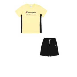 Champion Boy's Legacy Boy - Graphic Crewneck Set with Large Logo, Yellow (YS143), L
