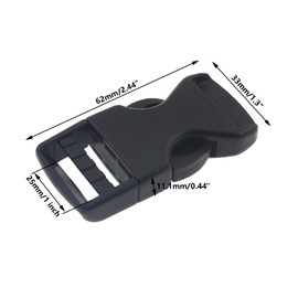 SAFYY 1 Inch Buckle, 10 PCS Quick Side Release Buckles Single Adjustable Plastic Buckles,No Sewing Clips