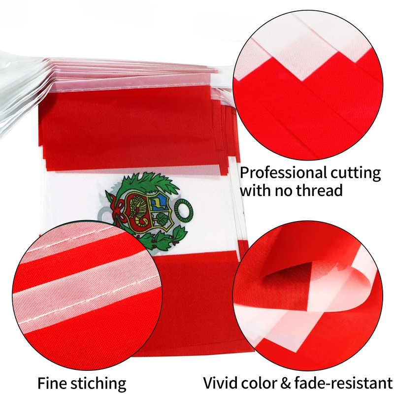 Peru Flags Peruvian Small String Mini Flag Pennant Banner Decorations