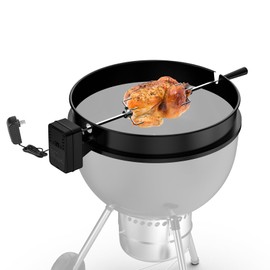 Skyflame Charkettle Rotisserie Ring Kit with DC Motor and Adapter, Compatible with 22" Weber Kettle Charcoal Grills and Other Similar Size Models