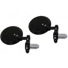 MotorToGo One Pair Black CNC Round Billet 7/8" Handlebar Mirrors for 2007 Triumph Street Triple