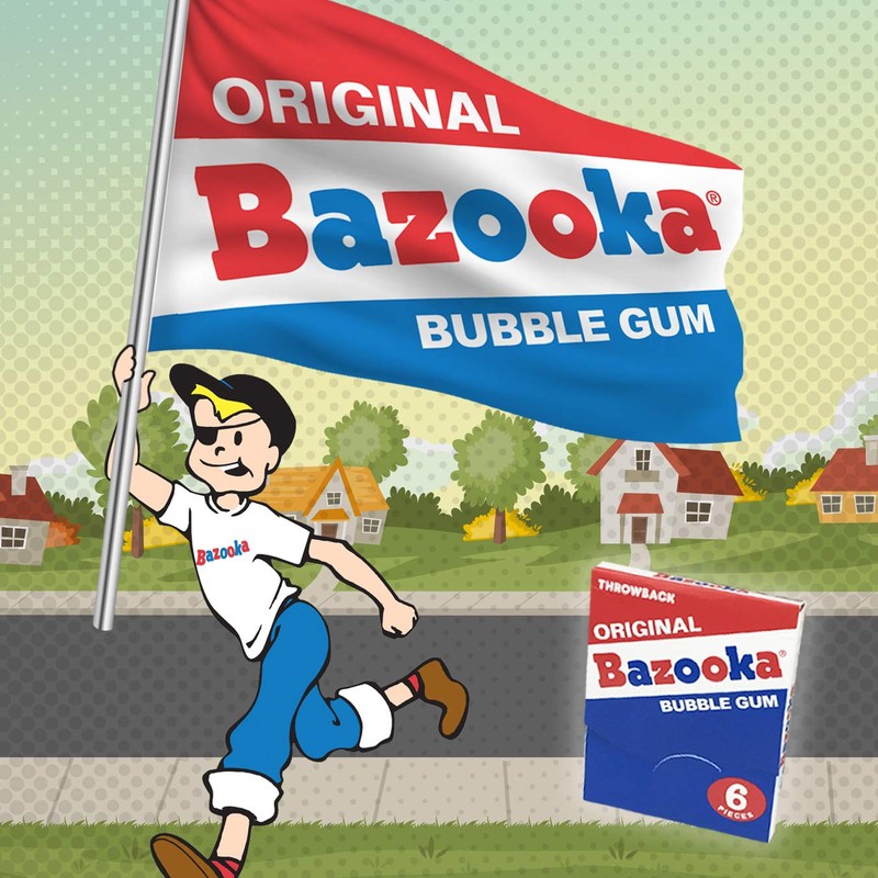 Bazooka Bubble Gum Bulk Individually Wrapped Original Pink Chewing Gum