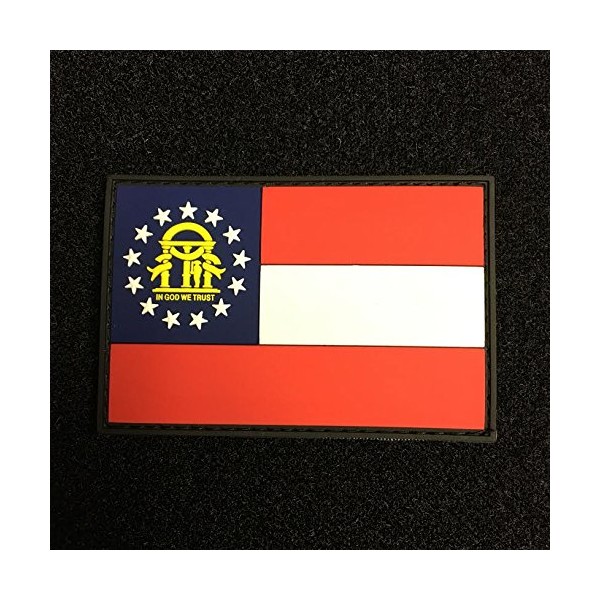 American Sheepdog Georgia State Flag PVC Patch - Full Color Edition