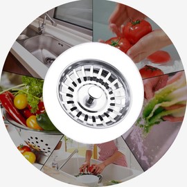 Tomario Kitchen Sink Strainer Plug Stainless Steel Thicken Hole Diameter 78mm for Kitchen Sink (2, 78MM)