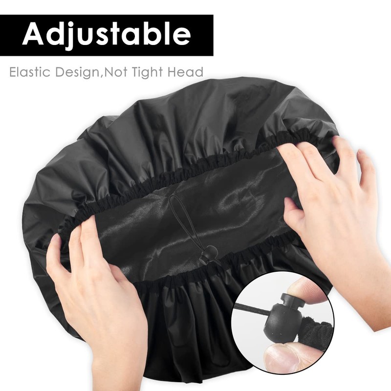 Auban Gorro de ducha extra grande, impermeable, reutilizable, gorro de