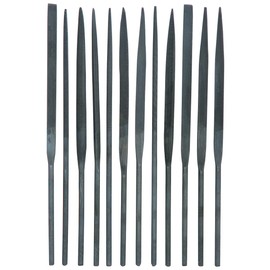 Set of 12 Pc Carbon Steel Needle Files Finishing Hand Tool Jeweler Hobby for Precise Works Die Cast Models Creation & Pouch