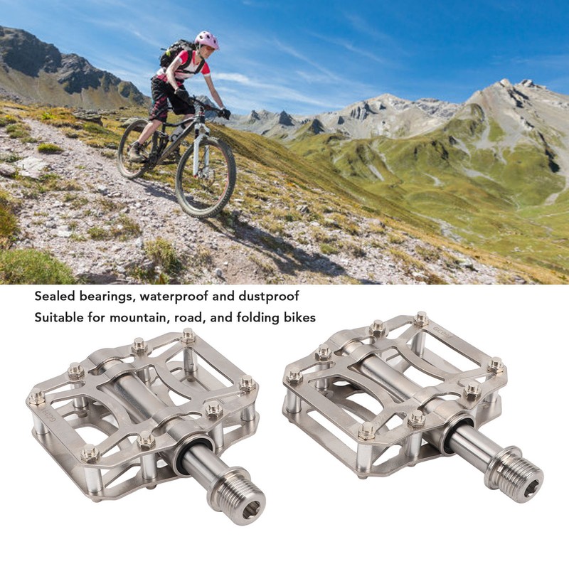 2PCS Folding Bike Pedals Ti Alloy Non Slip 3 Sealed