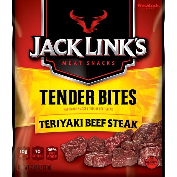 Jack Link's Premium Cuts Beef Steak Tender Bites, Teriyaki, 2.85-Ounce (Pack of 4)