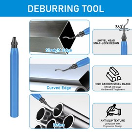 Deburring Tool with 10Pcs High Multiuse Speed Steel Blades, 5Pcs Needle File, Micro Wire Cutter for 3D Printing, for Metal, Resin, Copper, Plastic, PVC Pipes, 3D Printed Edges
