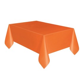Creative Converting PC01192 Sunkissed Orange Rectangular Plastic Tablecover, 1 Pc
